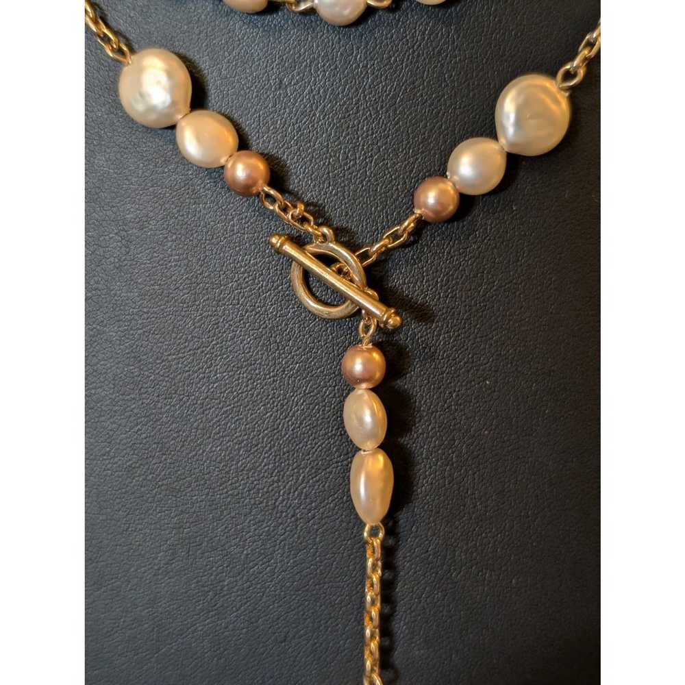 Vintage Anne Klein Double Strand Champagne Penny … - image 5