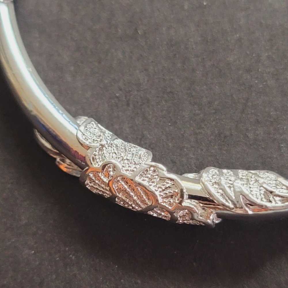 B279  Handcrafted Sterling Silver Vine Leaves Adj… - image 2