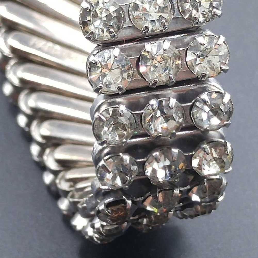 Japanese Vintage Clear Rhinestone Expansion Brace… - image 3