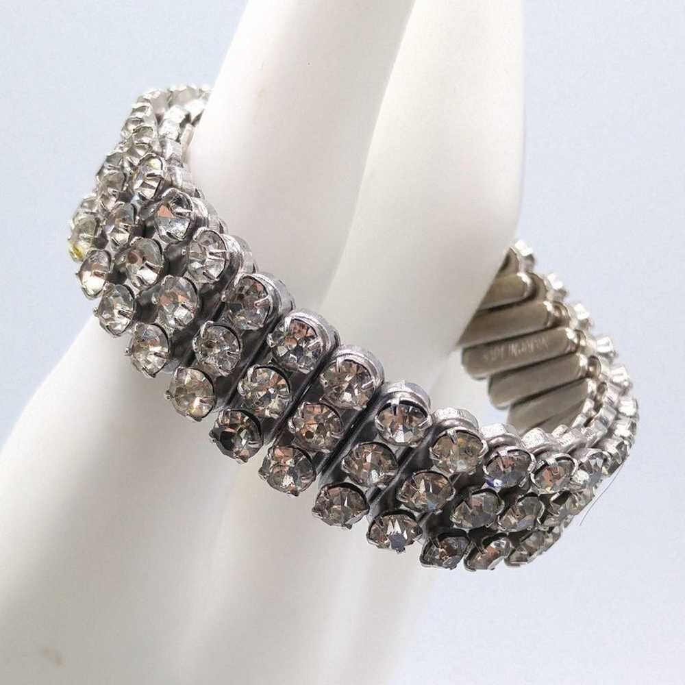 Japanese Vintage Clear Rhinestone Expansion Brace… - image 5