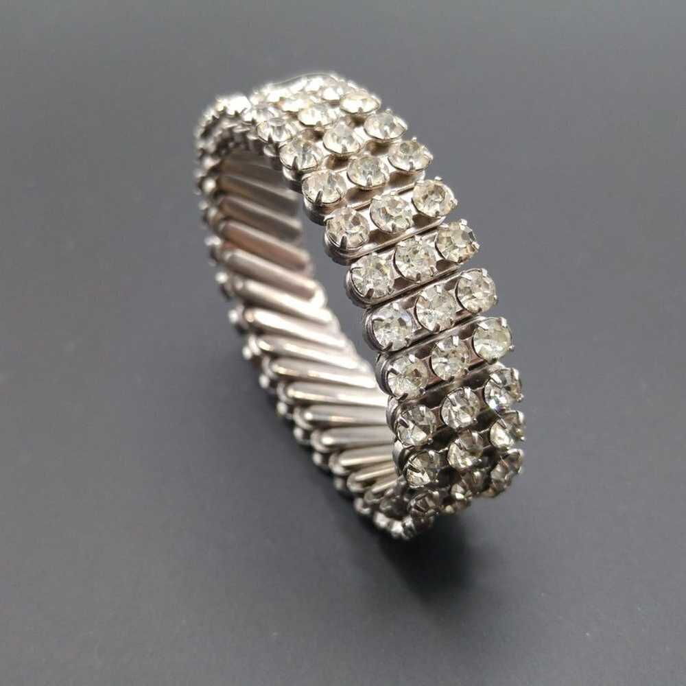 Japanese Vintage Clear Rhinestone Expansion Brace… - image 6