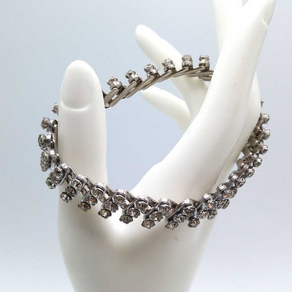 Japanese Vintage Clear Rhinestone Expansion Brace… - image 7