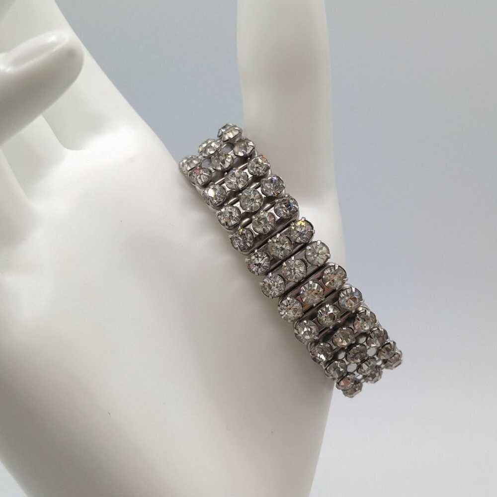 Japanese Vintage Clear Rhinestone Expansion Brace… - image 8