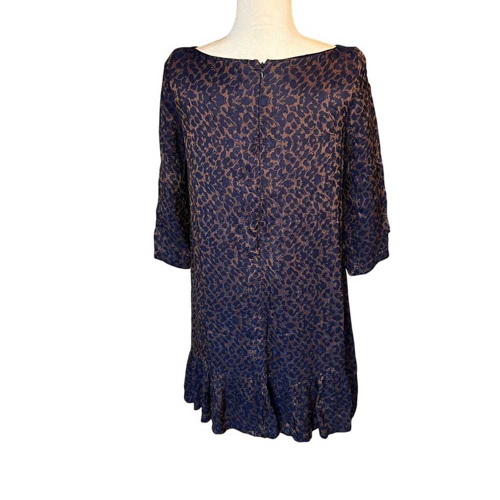 Sezane Auberie Leopard Print Ruffle Hem Shift Dre… - image 3