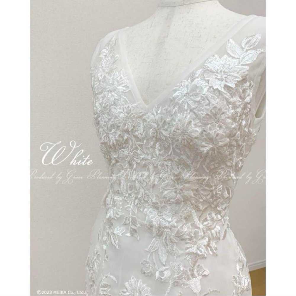 Mermaid wedding dress size 7, white. - image 3