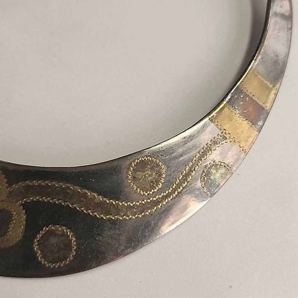 Silver Plated Brass Choker 1970s Era Vintage - image 3