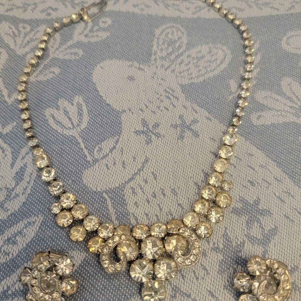 Vintage signed Weiss rhinestone necklace with mat… - image 11