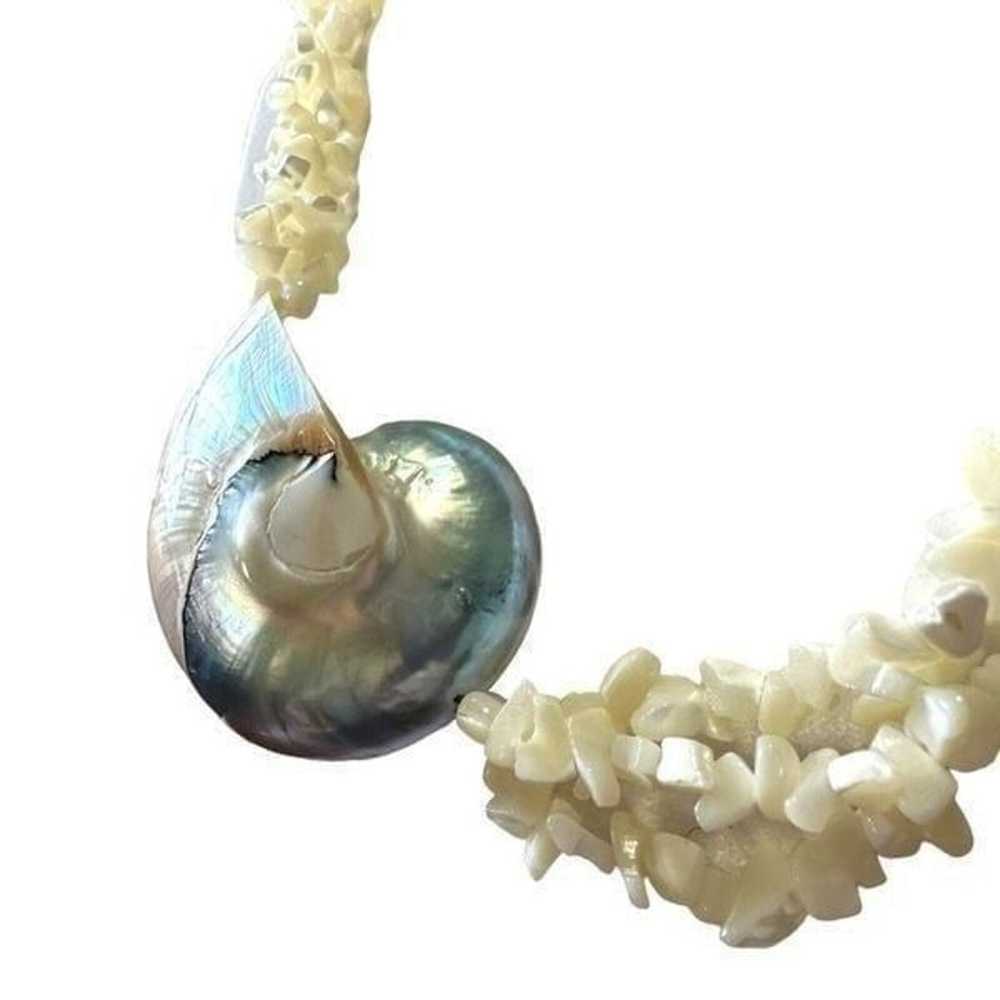 Nautilis Shell Mother Of Pearl Vintage Necklace, … - image 2