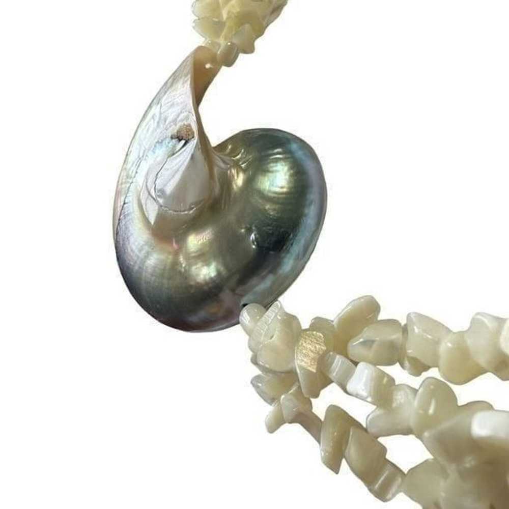 Nautilis Shell Mother Of Pearl Vintage Necklace, … - image 3