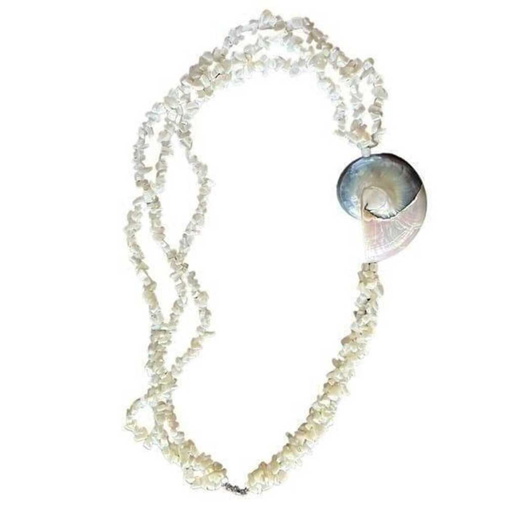 Nautilis Shell Mother Of Pearl Vintage Necklace, … - image 5