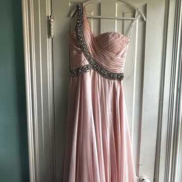 Jovani Blush Pink Jewel Embellished Chiffon Gown D