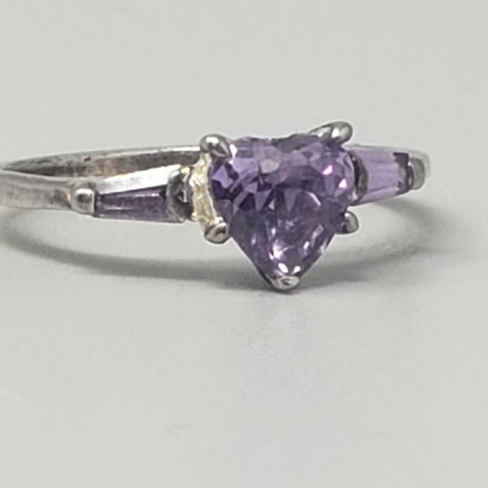 Authentic Amethyst Sterling Silver Ring  (Size: 6) - image 11