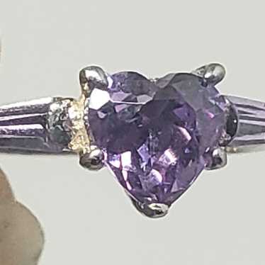 Authentic Amethyst Sterling Silver Ring  (Size: 6) - image 1