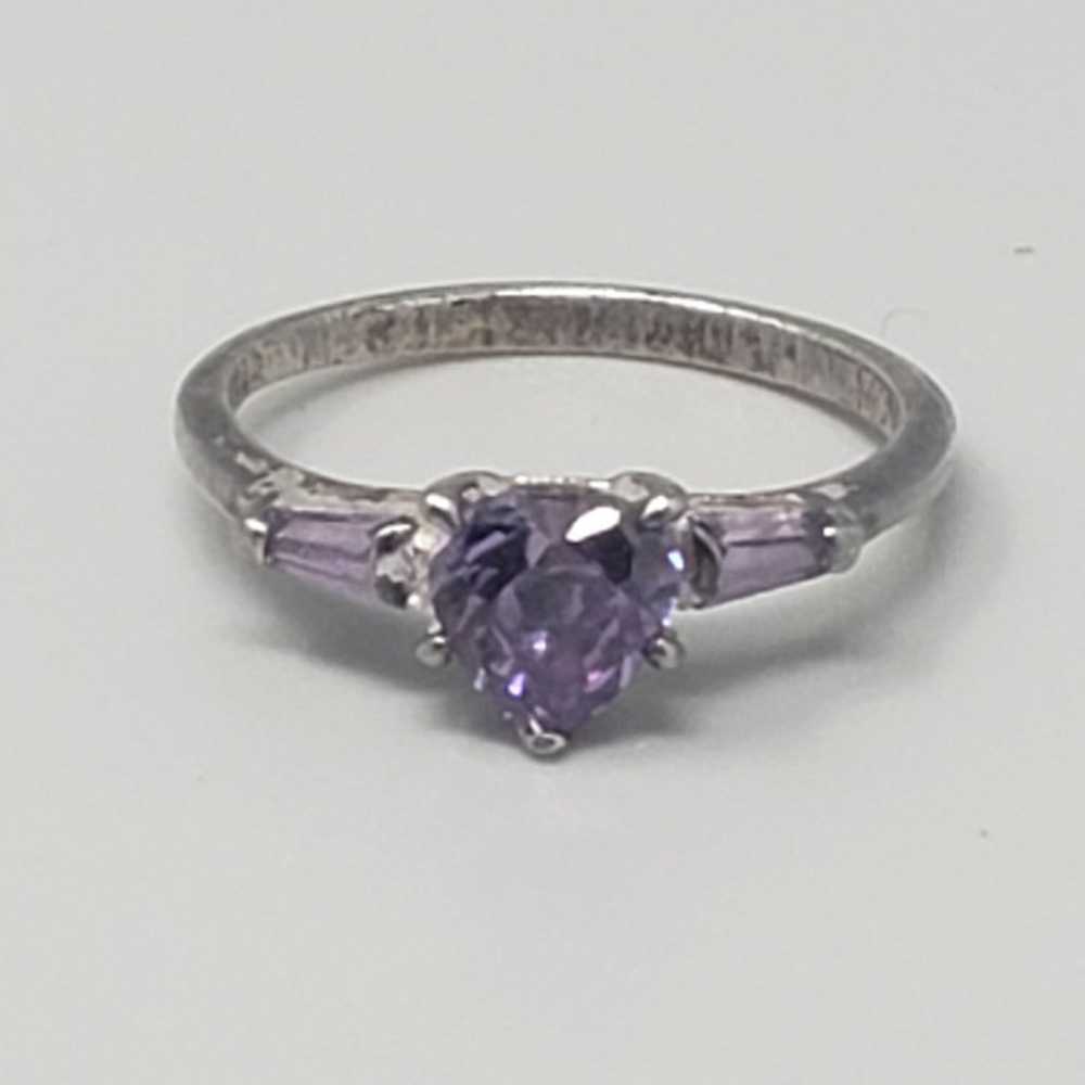 Authentic Amethyst Sterling Silver Ring  (Size: 6) - image 2