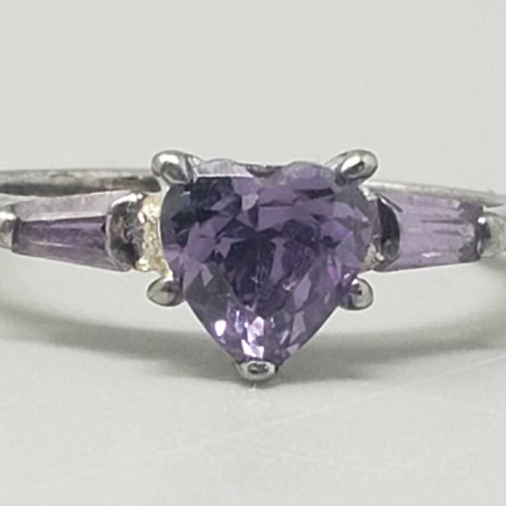 Authentic Amethyst Sterling Silver Ring  (Size: 6) - image 3