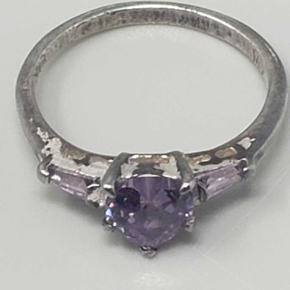 Authentic Amethyst Sterling Silver Ring  (Size: 6) - image 4