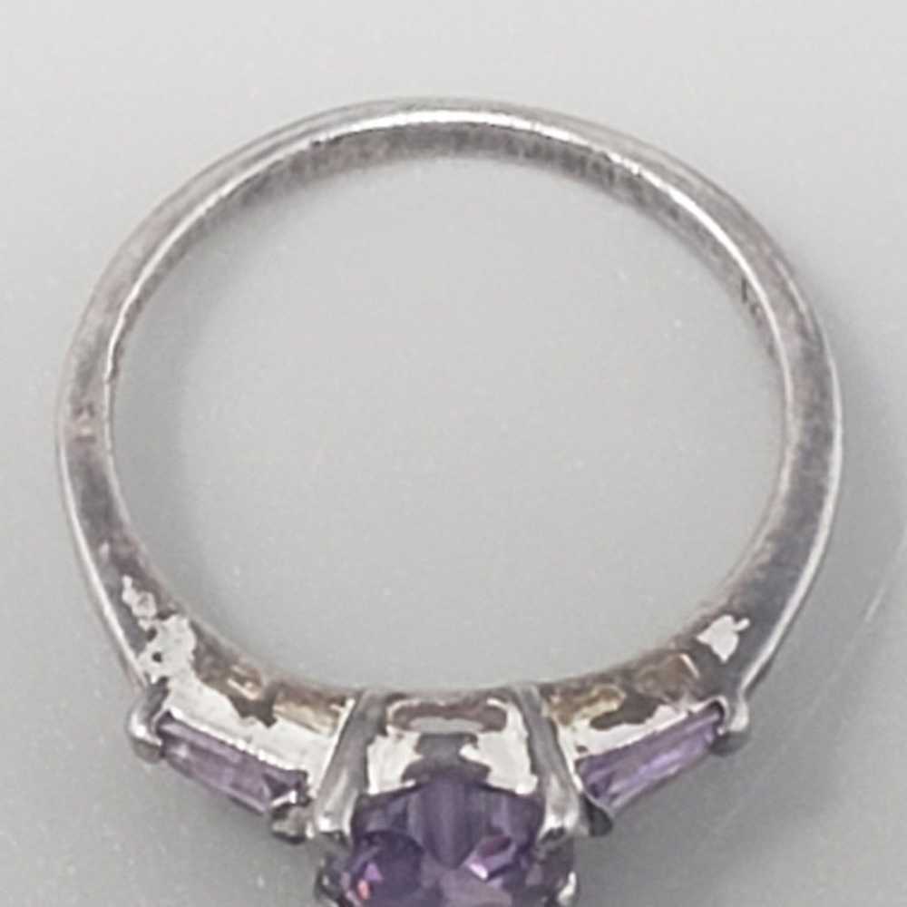 Authentic Amethyst Sterling Silver Ring  (Size: 6) - image 5