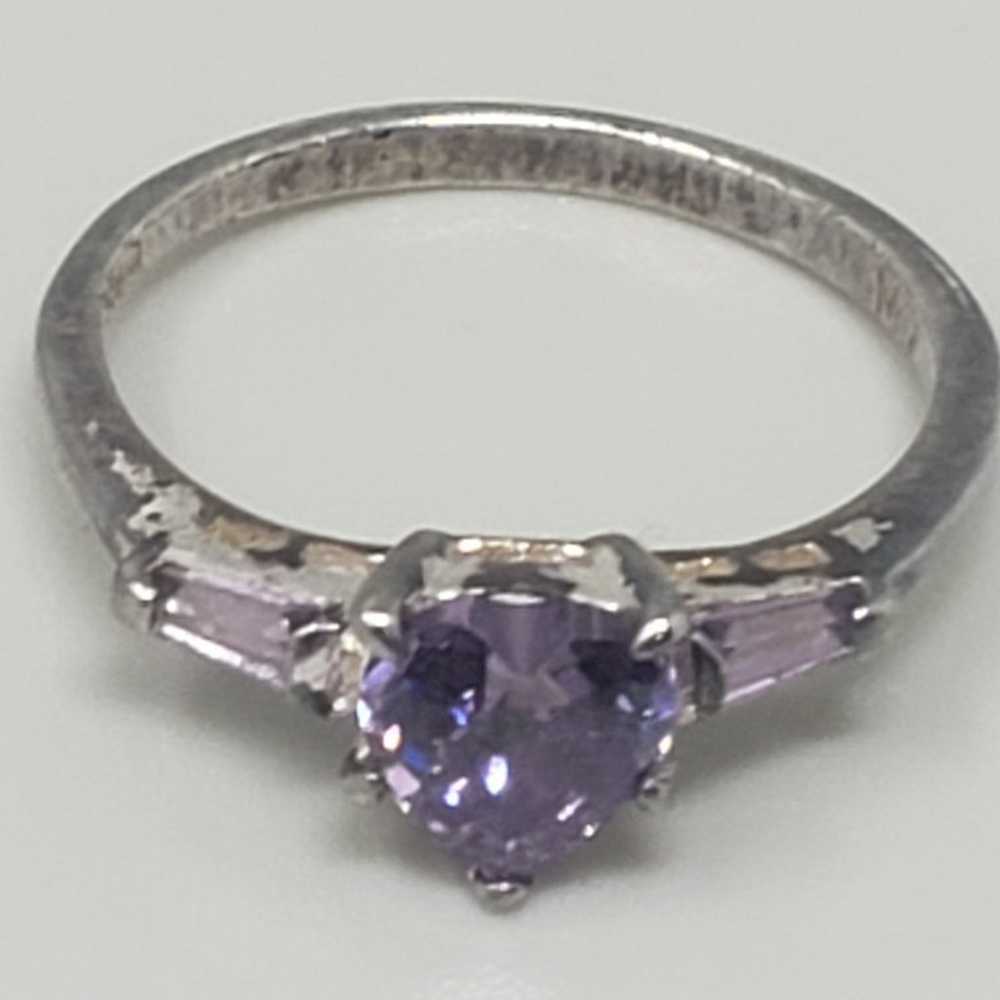 Authentic Amethyst Sterling Silver Ring  (Size: 6) - image 6