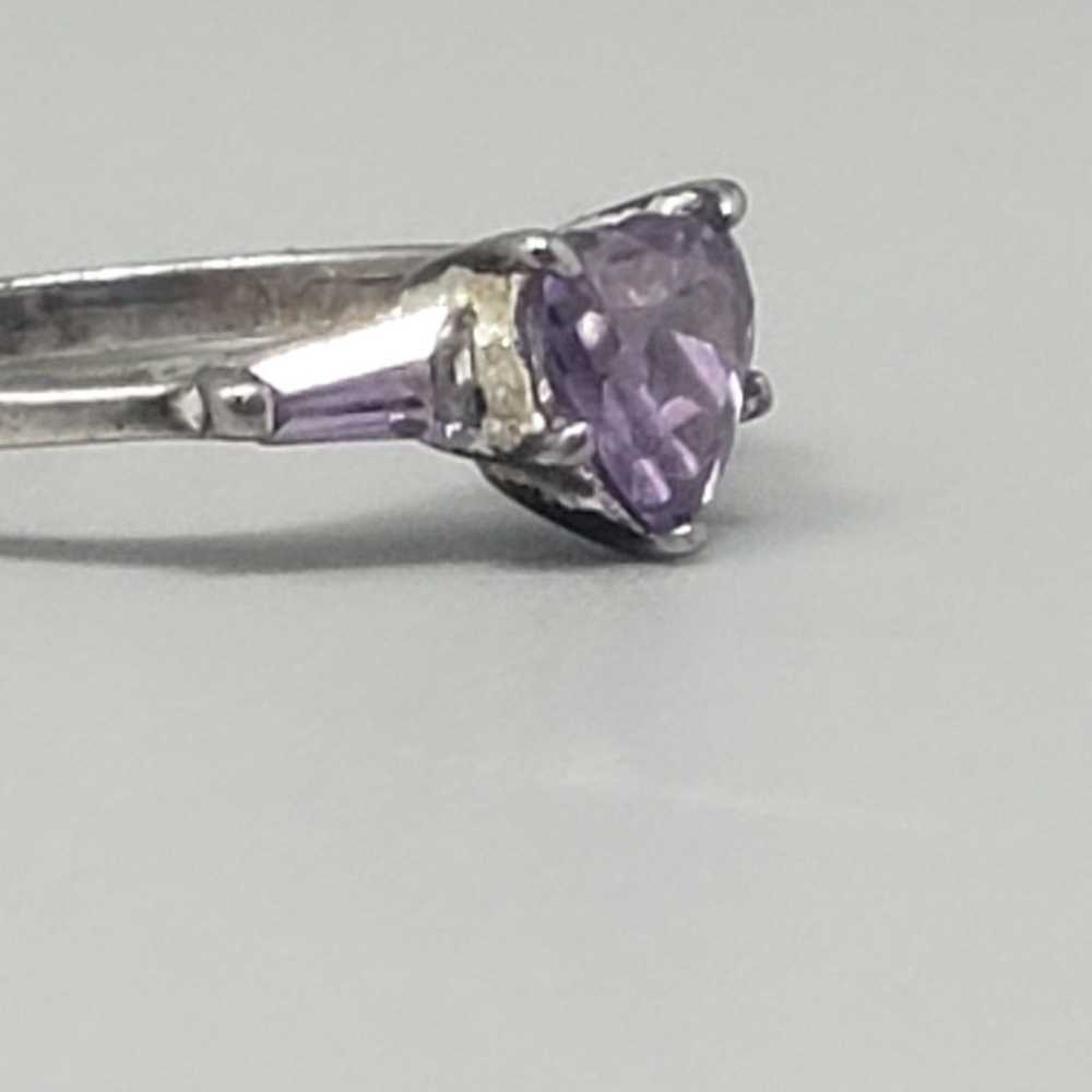 Authentic Amethyst Sterling Silver Ring  (Size: 6) - image 7