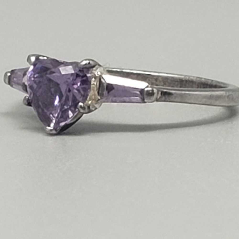 Authentic Amethyst Sterling Silver Ring  (Size: 6) - image 8