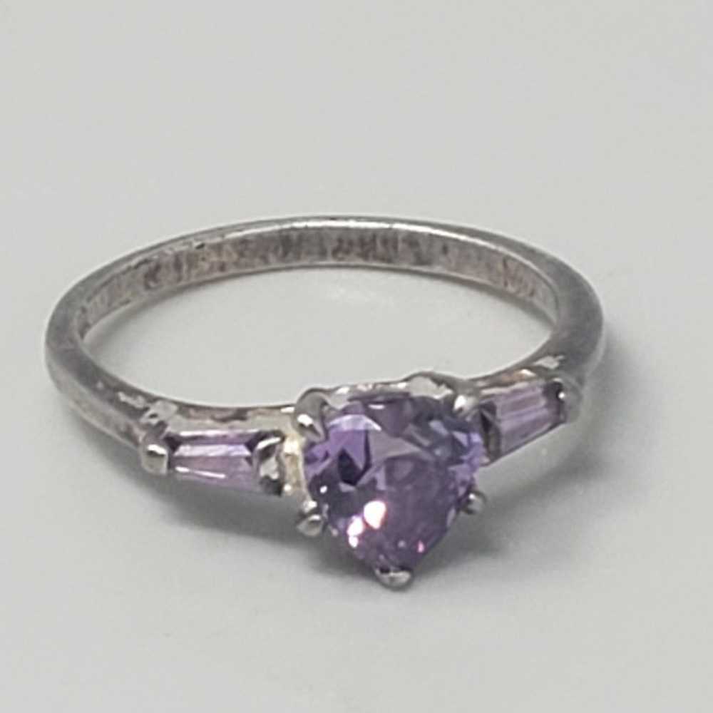 Authentic Amethyst Sterling Silver Ring  (Size: 6) - image 9