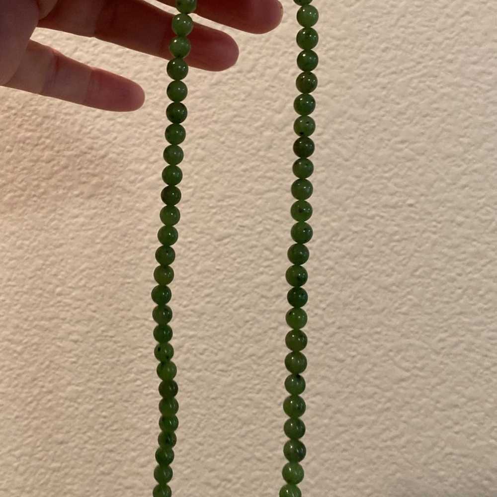 Genuine Jade Beads Necklace ~ Gemstone Vintage Je… - image 6