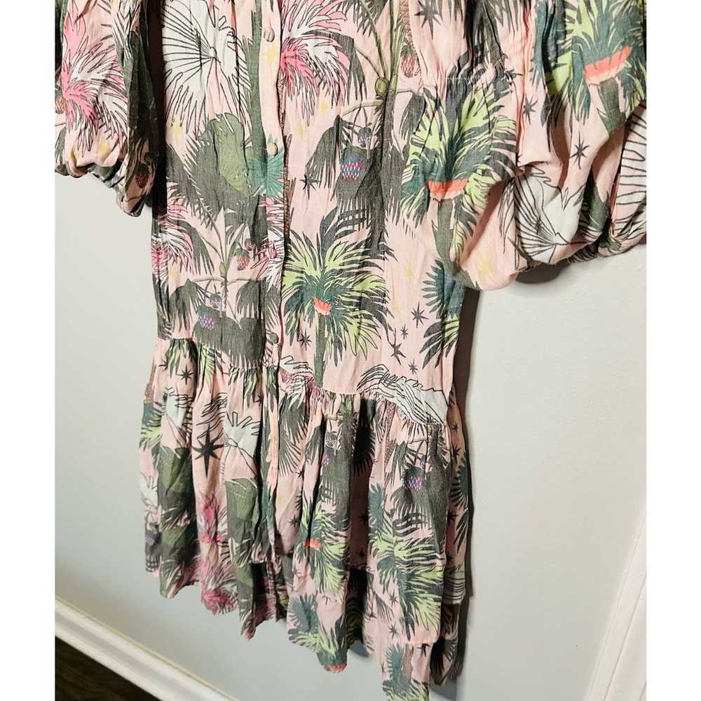 LoboRosa Pink Floral Puff Sleeve Palms Button Fro… - image 10