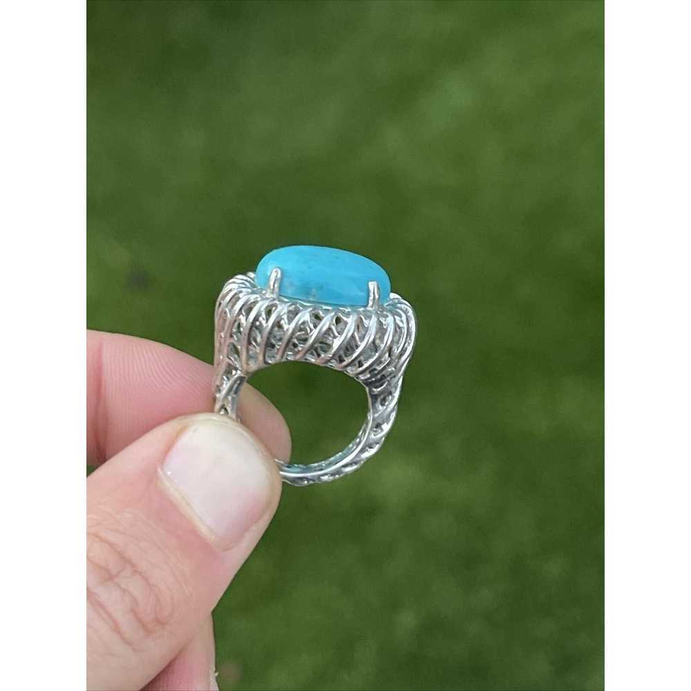 Vintage Sterling Silver Ring 925 Size 5 Turquoise… - image 12