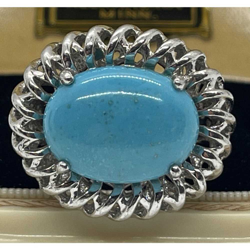 Vintage Sterling Silver Ring 925 Size 5 Turquoise… - image 3