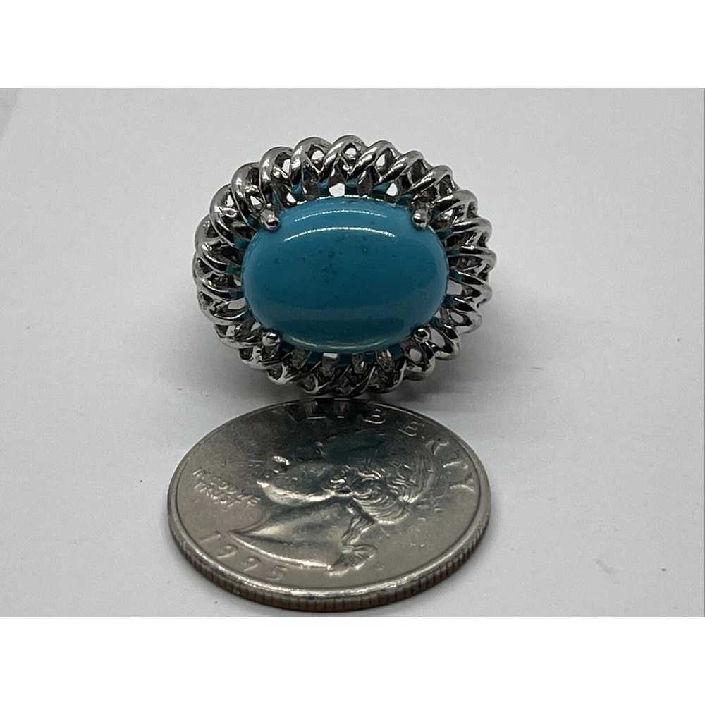 Vintage Sterling Silver Ring 925 Size 5 Turquoise… - image 9