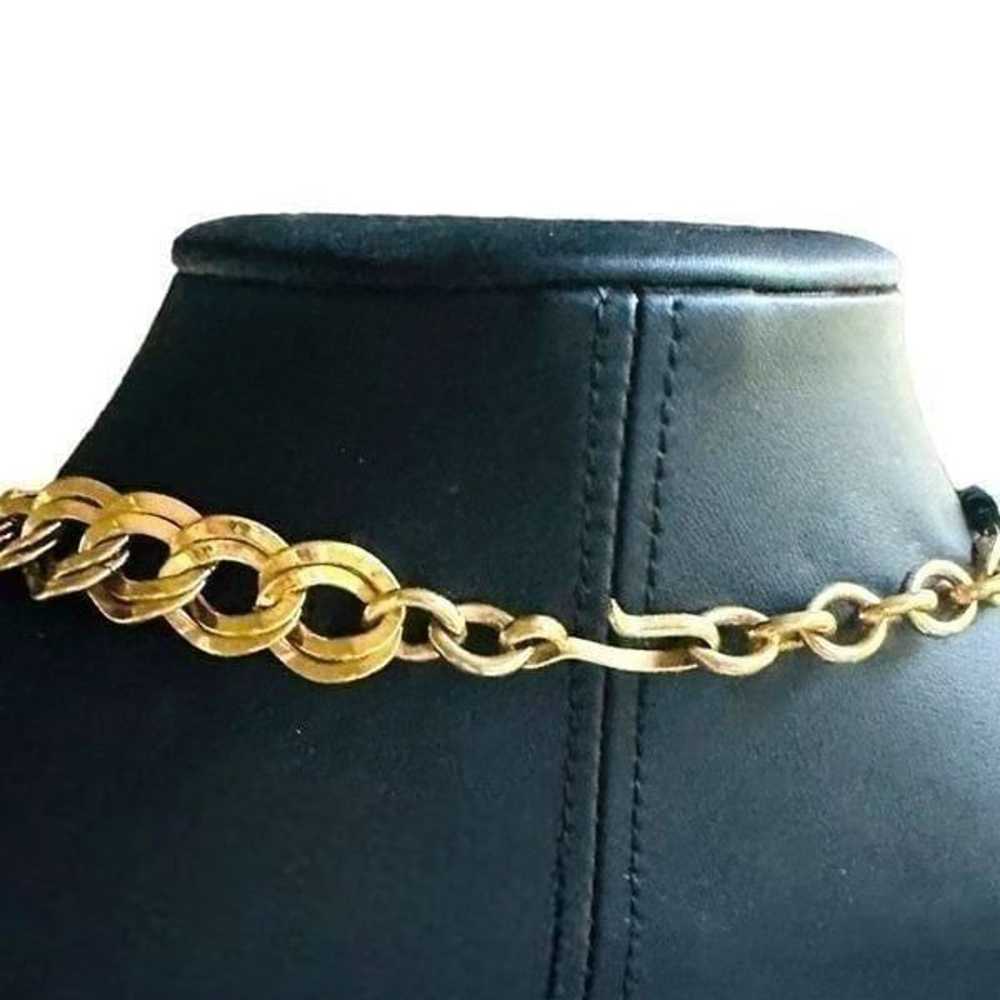 MONET Vintage Gold Plated Chain Link Necklace 16”… - image 7