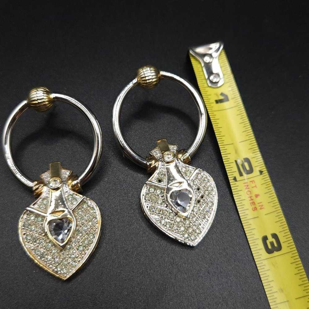 Vintage Etruscan Sterling Heart Earrings - image 12