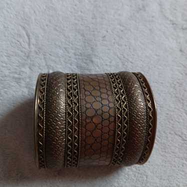 Large Vintage Bronze Tone Cuff Bracelet