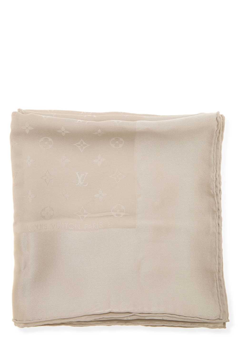 Beige Monogram Silk Scarf Send in SMS Send in Ema… - image 2