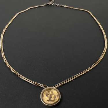 Christian Dior CD Logo Vintage Necklace Gold - image 1