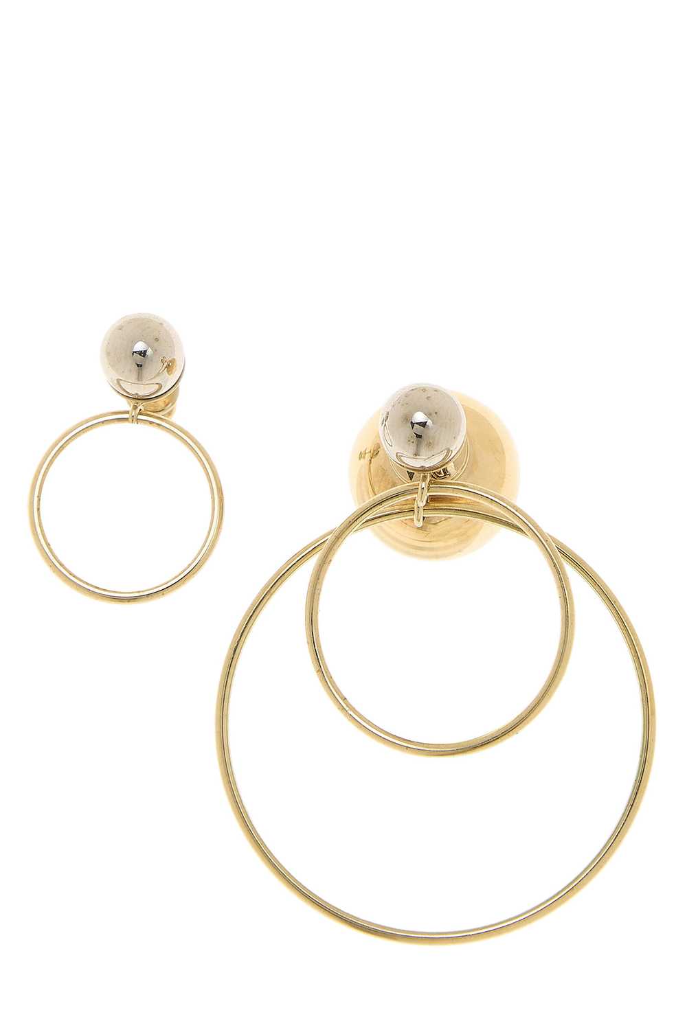 Gold Double Hoop Earrings Send in SMS Send in Ema… - image 1