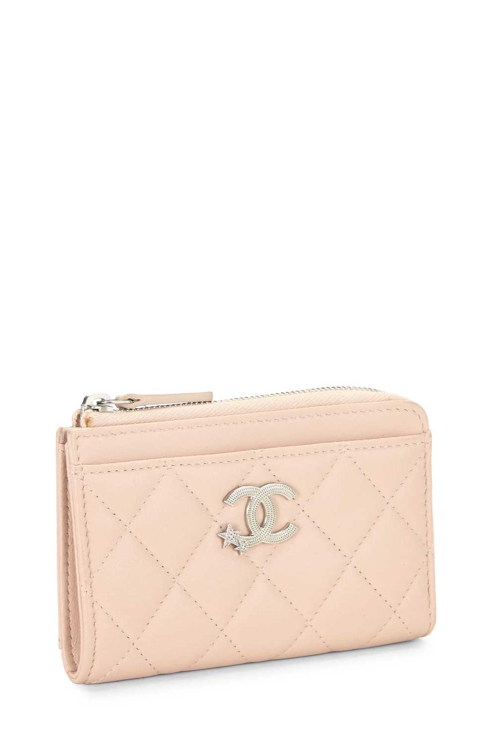 Pink Quilted Lambskin Zip Around Card Holder Send… - image 2