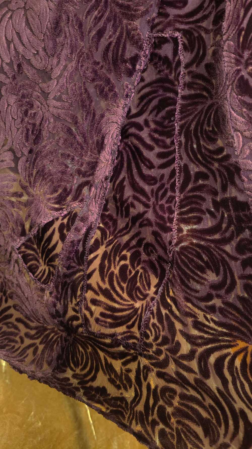 1930s Amethyst Silk Devore Velvet Gown - image 11