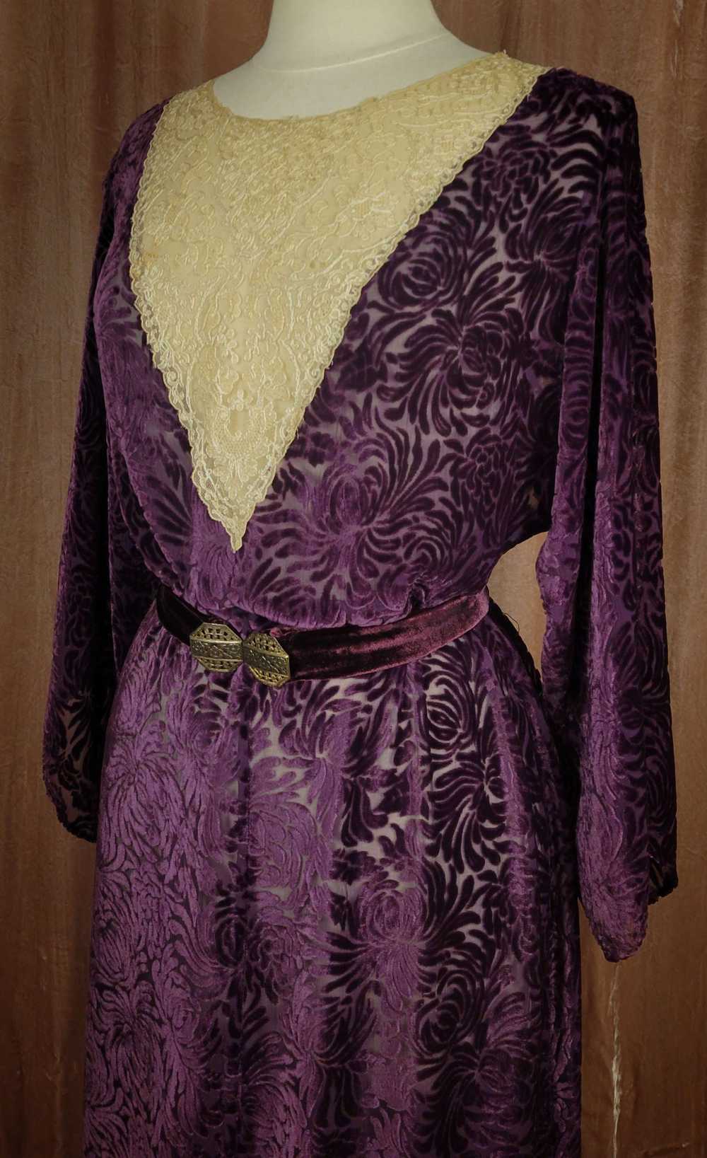 1930s Amethyst Silk Devore Velvet Gown - image 8