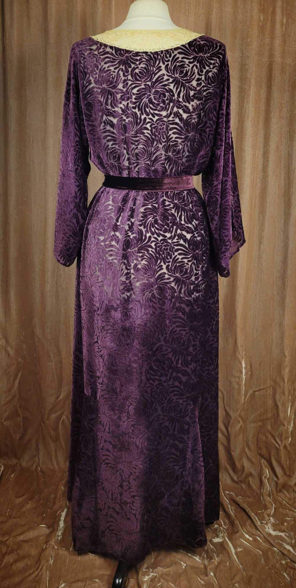 1930s Amethyst Silk Devore Velvet Gown - image 9