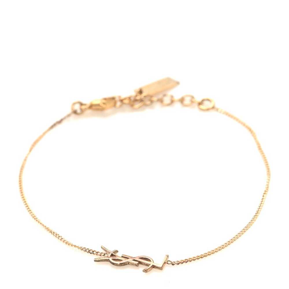 SAINT LAURENT Brass Monogram Charm Bracelet - image 1