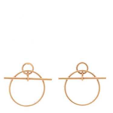 HERMES 18K Rose Gold PM Loop Earrings