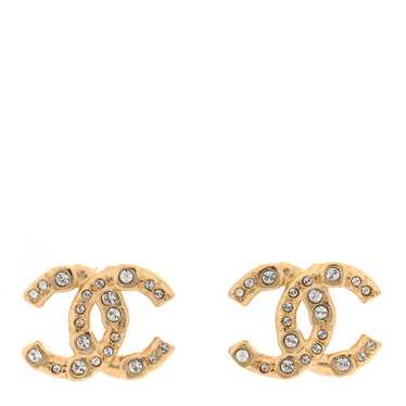 CHANEL Crystal CC Earrings  Gold