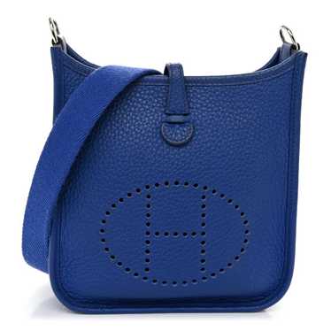 HERMES Taurillon Clemence Evelyne TPM Bleu Royal - image 1