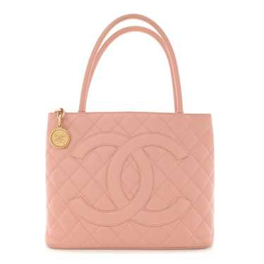 CHANEL Caviar Quilted Medallion Tote Light Pink