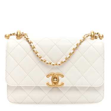 CHANEL Calfskin Quilted Perfect Fit Flap White