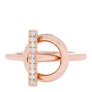 HERMES 18K Rose Gold Diamond PM Echappee Ring 54 7 - image 1