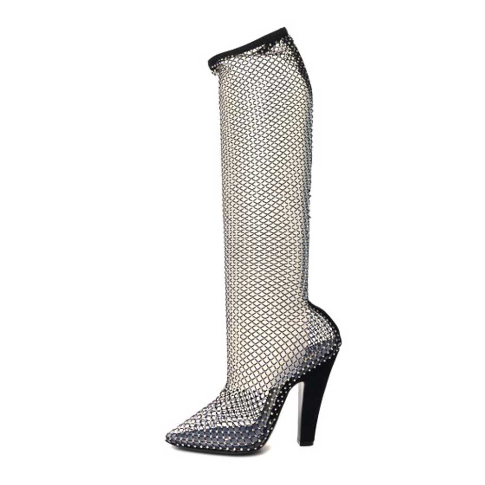 SAINT LAURENT Mesh Crystal Koller 100 Knee High B… - image 1