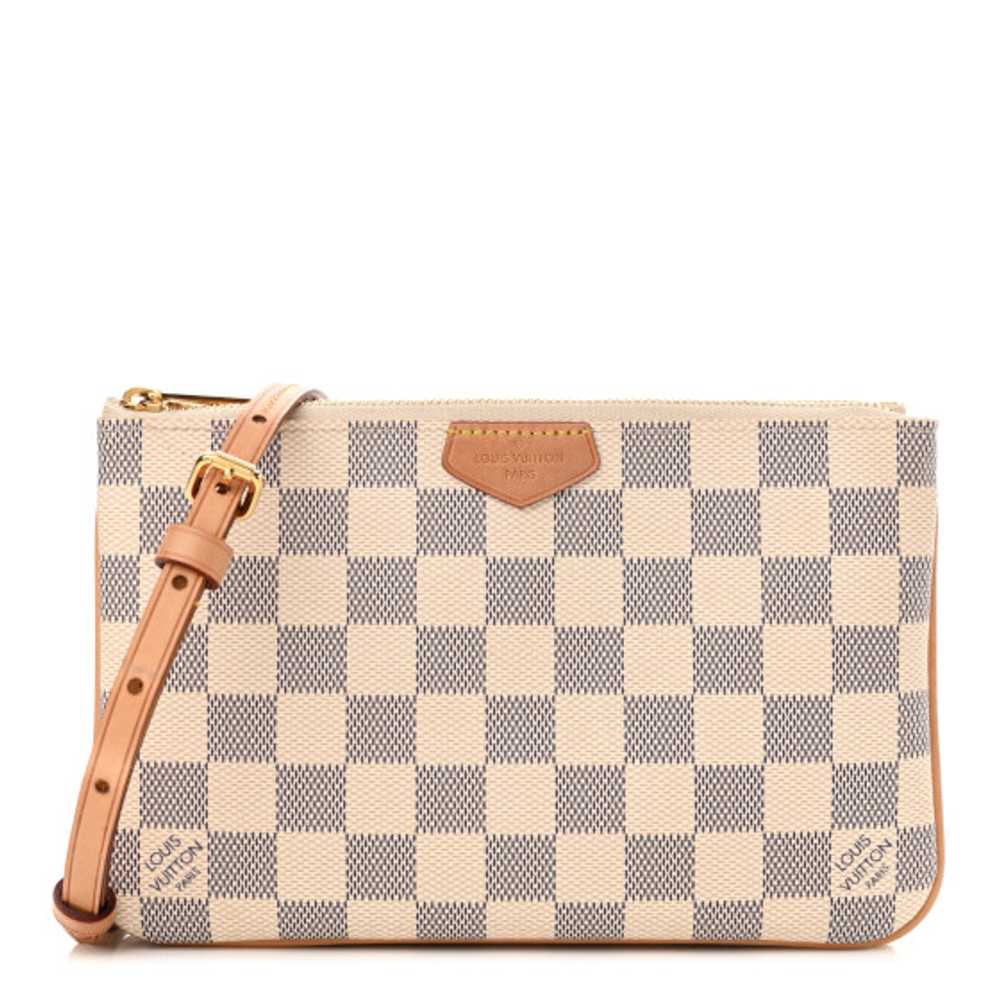 LOUIS VUITTON Damier Azur Double Zip Pochette - image 1