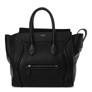 CELINE Drummed Calfskin Mini Luggage Black